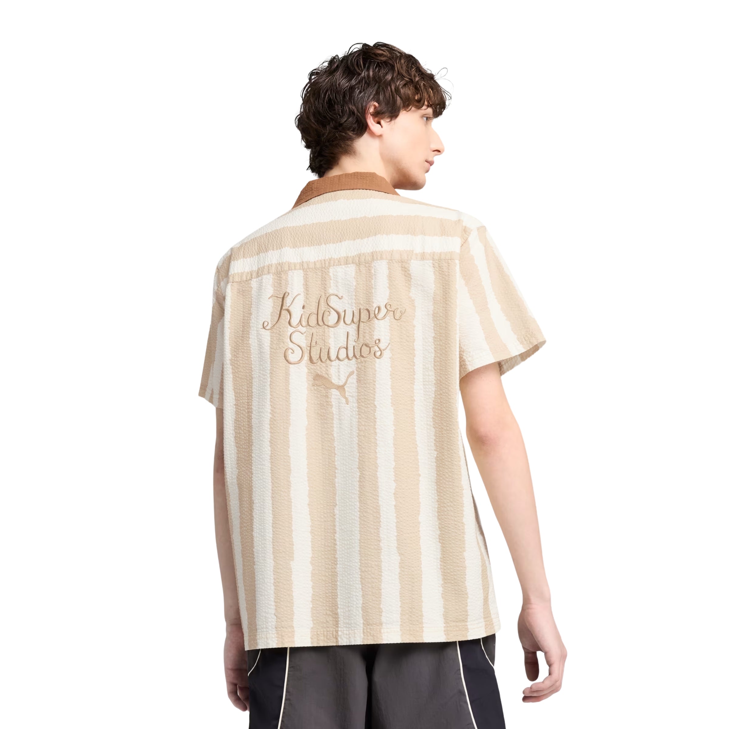 Puma Shirt X Kidsuper Pinstripe Eyes Rust-White